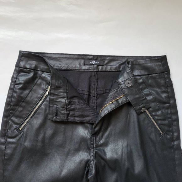 7 (SEVEN) FOR ALL MANKIND COATED PANTS WITH ZIPPER POCKETS SIZE 27 - Picture 5 of 10